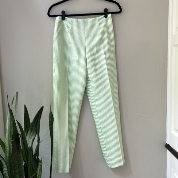 Ralph Lauren Pants - NWT RALPH LAUREN BLACK LABEL LIME WHITE SEERSUCKER ANKLE PANTS 6
